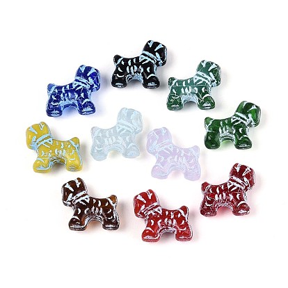 Стеклянные бусины, расписанные собаками