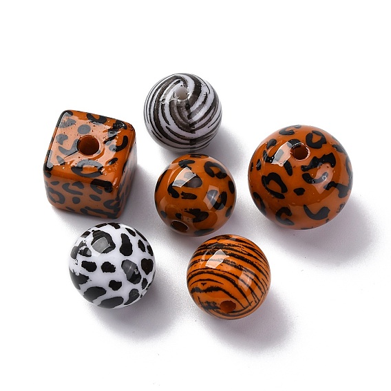 Непрозрачные акриловые бусины, круглый квадрат