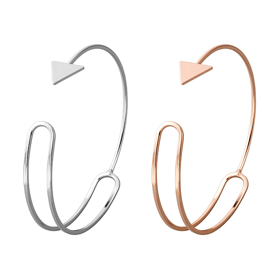 2шт. 2 браслеты-манжеты из сплава разных цветов для женщин, наконечник