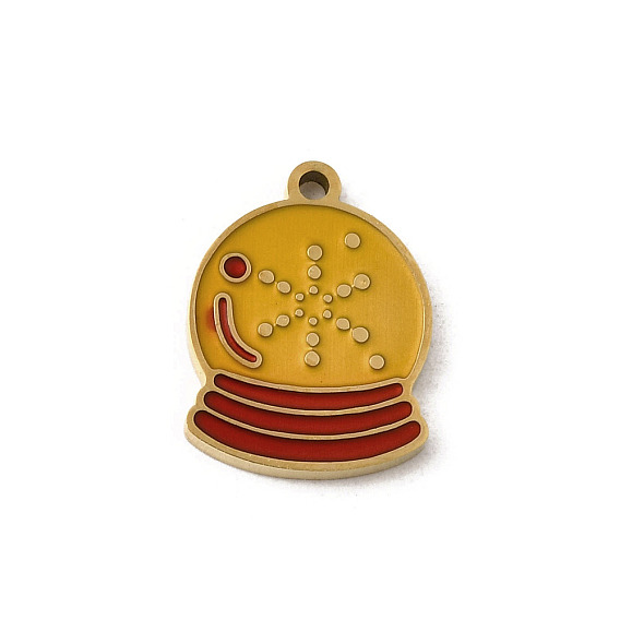 304 нержавеющей стальной эмали подвески, ионное покрытие (ip), золотые, хрустальный шар очарование