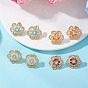 Flower Glass Seed Bead Stud Earrings