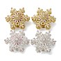 Латунные микро проложить кубического циркония бусы, снежинка, без кадмия и без свинца, стойки покрытие, долговечный