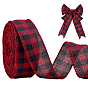 1 рулонная полиэфирная лента, шотландка шаблон, для рождественской подарочной упаковки