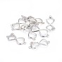 Alloy Rhinestone Links/Connectors, Cadmium Free & Lead Free, Grade A, Bowknot, Infinity, Platinum Metal Color, 15x35x4mm, Hole: 2mm