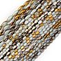 Electroplate Glass Beads Strands, Imitation Jade, Half Plated, Mixed Shapes