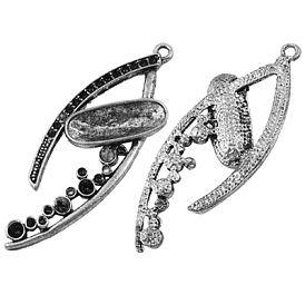 Alloy Pendant Rhinestone Settings, Lead Free and Cadmium Free