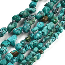 Natural HuBei Turquoise Beads Strands, Nuggets