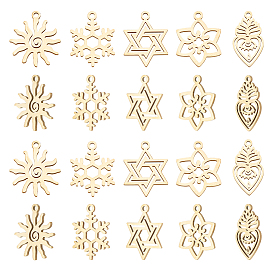 20 шт. 5 стили ионное покрытие (IP) 316 хирургическая нержавеющая сталь и 304 подвески из нержавеющей стали, разнообразные