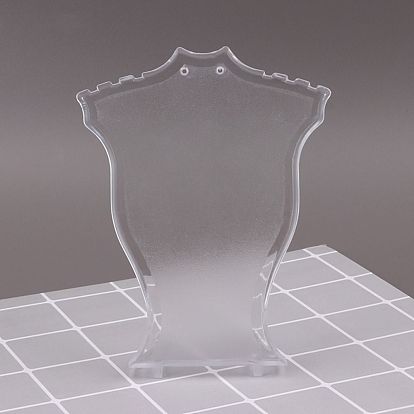 Plastic Slant Back Earring Necklace Display Stands, Bust Jewelry Rack for Necklace Earring Showing