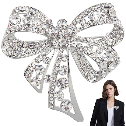 1Значки для лацканов одежды из сплава поликарбоната с бантом и стразами