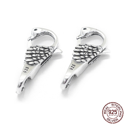 Fermoirs pinces de homard en argent sterling thai 925, oiseau