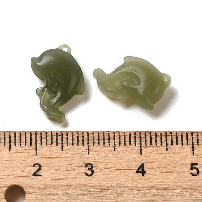 Natural Hetian Jade Dolphin Charms