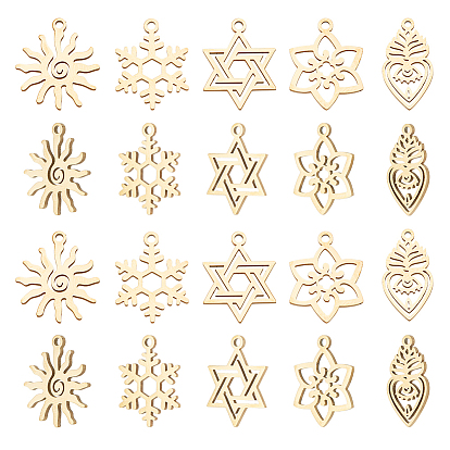 20 шт. 5 стили ионное покрытие (IP) 316 хирургическая нержавеющая сталь и 304 подвески из нержавеющей стали, разнообразные