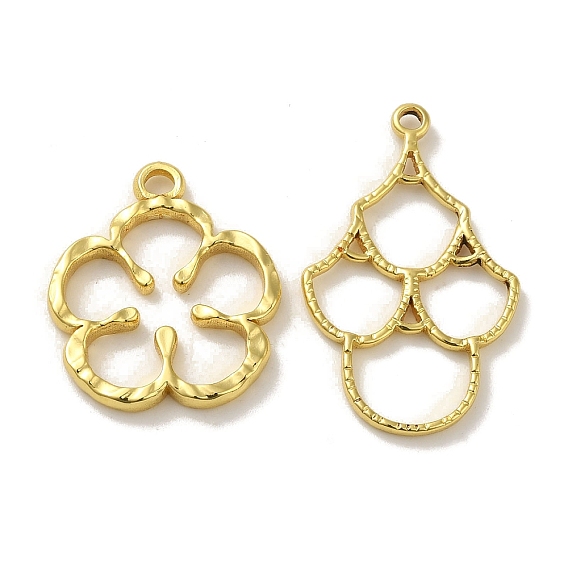 304 подвески из нержавеющей стали, полый цветочный шарм