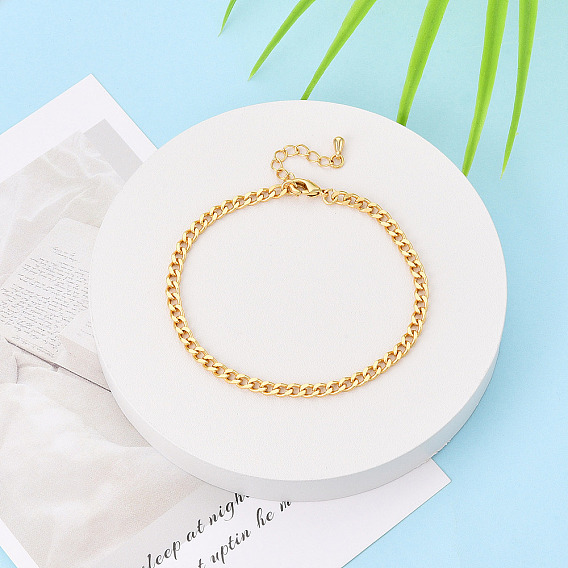 Латунные браслеты-цепочки для женщин, без никеля , долговечный
