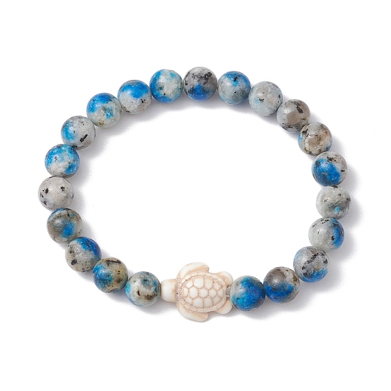 8круглые эластичные браслеты из натурального нефрита, окрашенного в мм, с имитацией камня k2, Летние пляжные черепахи из синтетической бирюзы браслеты для женщин и мужчин