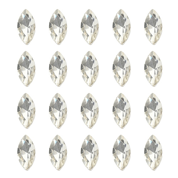 20стеклянные кабошоны со стразами заостренные сзади, граненые, лошадиный глаз 