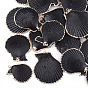 Spray Paint & Electroplate Sea Shell Pendants, with Iron Findings, Light Gold
