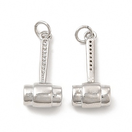 Подвески для инструментов из латуни с микропаве из кубического циркония, без кадмия и без свинца, молоток очарование, с целью перехода в кольце