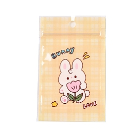 Прямоугольные пластиковые пакеты с застежкой-молнией, с рисунком мультяшного животного, верхние пакеты с самозапечатыванием