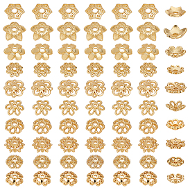 80 шт. 10 стили цветочные латунные колпачки для бусин, стойки покрытие, без кадмия и без свинца, долговечный