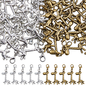 60шт 2 стиль сплав подвесные украшения, жирафа, Сплав с застежками когтя омара