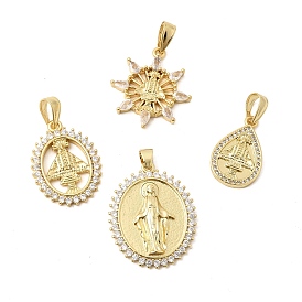 Религия латунь микро проложить цирконий подвески, реальный 18 k позолоченный, долговечный, стойки покрытие, без свинца и без кадмия