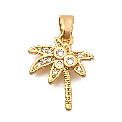 Латунные микро проложить кубического циркония подвески, кокосовая пальма, долговечный, без никеля , реальный 18 k позолоченный