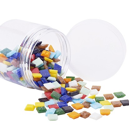 Mosaic Glass Flat Back Cabochons, Square