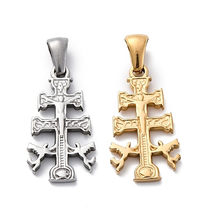 304 подвески из нержавеющей стали, ионное покрытие (ip), амулеты в виде креста каравака