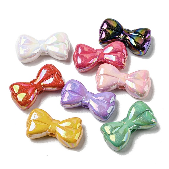UV Plating Acrylic Beads, Bowknot
