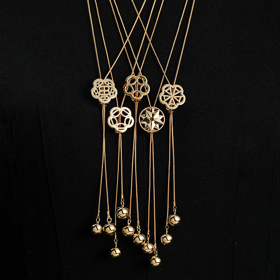 Элегантные полые цветочные y-образные цепочные подвески-лариаты ожерелья для осени/зимы