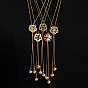 Элегантные полые цветочные y-образные цепочные подвески-лариаты ожерелья для осени/зимы