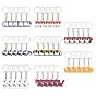40pcs 8 Style Cute Cartoon PVC Plastic Cat Pendant Keychain, with Iron Findings