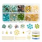 DIY Jewelry Making Kits, Including Gemstone Beads, CCB Plastic Pendants, Natural Cowrie Shell Beads, Electroplate Glass Beads Strands, Stainless Steel & Iron Findings, Alloy Clasps and Elastic Thread