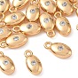 Breloques en laiton Shegrace avec micro-pavé de zircone cubique transparente, charmes ovales, sans nickel