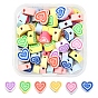 65~70Pcs Handmade Polymer Clay Beads, Heart