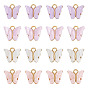 20Pcs 4 Colors Acrylic Charms, with Alloy Finding, Butterfly Charm