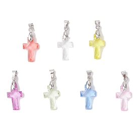 Прозрачные акриловые подвески, крестик, с латунным ледорубом зажимает поручни находя