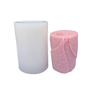 Column with Leaf DIY Candle Silicone Molds, for Scented Candle Making