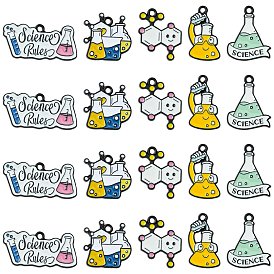 30 шт 5 стили химия наука тема сплав эмаль подвески, чёрные