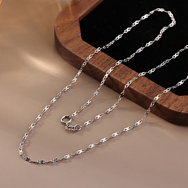 925 Sterling Silver 8 Link Chain Necklaces for Women, Rhodium Plated, Non-Tarnish