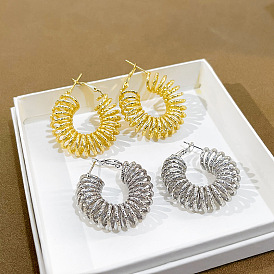 Bold Circular Spring Earrings: Unique and Trendy Ear Accessories for Women