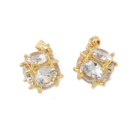 Латунные микро проложить кубического циркония подвески, подвески в форме куба, без свинца и без кадмия, долговечный, стойки покрытие