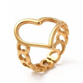 Ионное покрытие (ip) 304 кольца из нержавеющей стали для мужчин и женщин, широкие кольца с полым сердцем