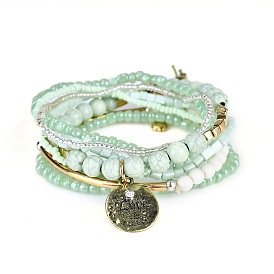 Retro bohemian bracelet ocean wind multi-layer love beaded jewelry eaby