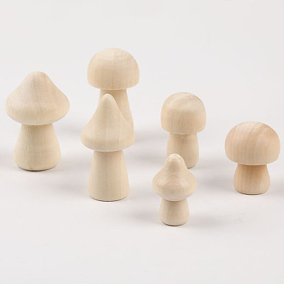 Незавершенные деревянные украшения в виде грибов, миниатюрное украшение кукольного домика, поделки для детей