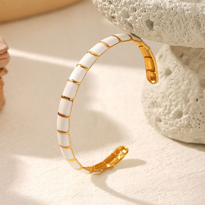 304 эмалированные браслеты-манжеты из нержавеющей стали для женщин