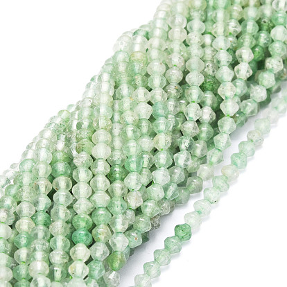 Naturelles aventurine verte brins de perles, facette, Toupie