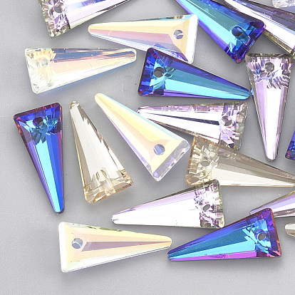 K9 Glass Rhinestone Pendants, Triangle